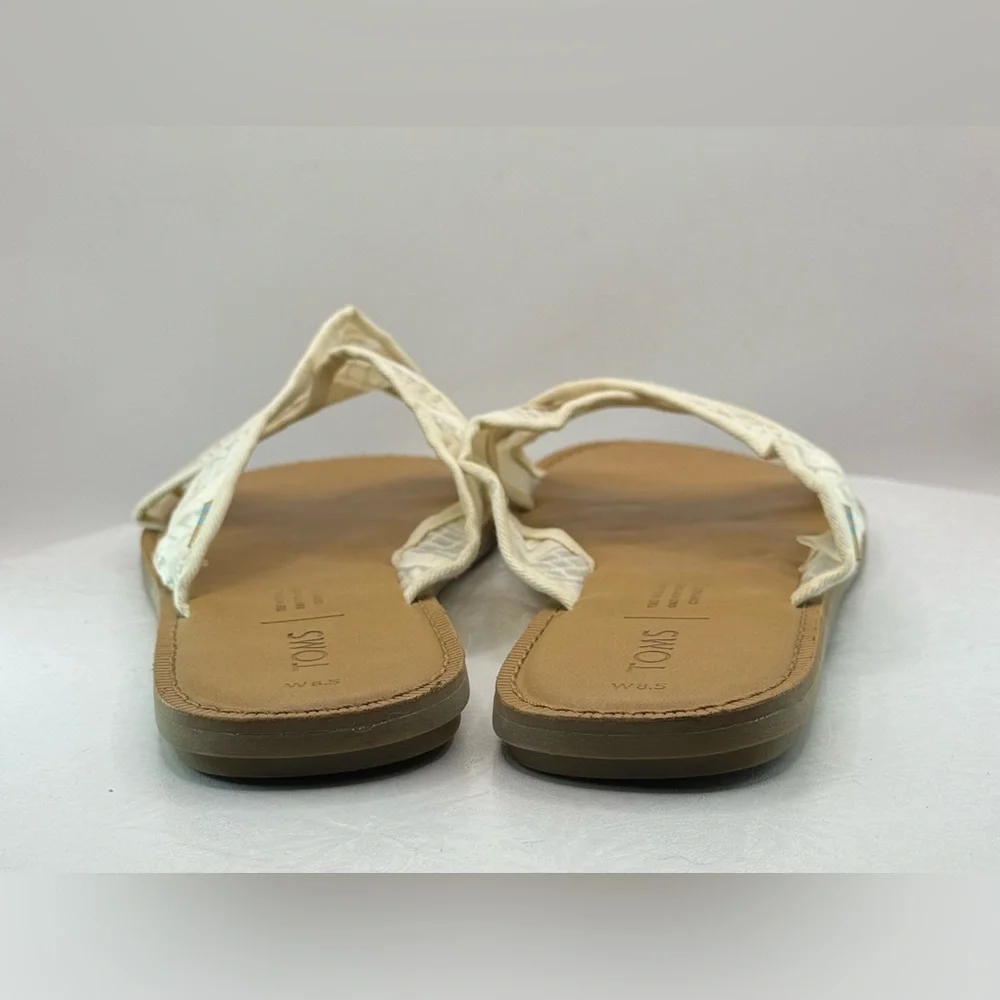 GUC TOMS Viv Natural Arrow Embroidered Mesh Sandal‎ Women's Size 8.5